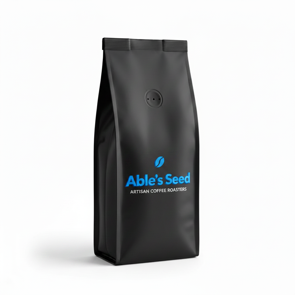 Able's Seed blue coffee bag